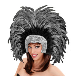 Brazílska čelenka s pierkami Rio, strieborná